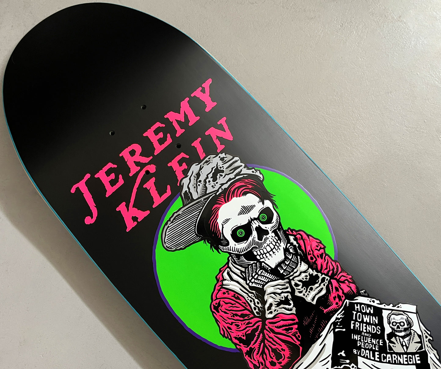 SIGNED black eye kid skull SPECIAL EDITION MATTE BLACK 9.5 X 31.75 HAND SCREENED