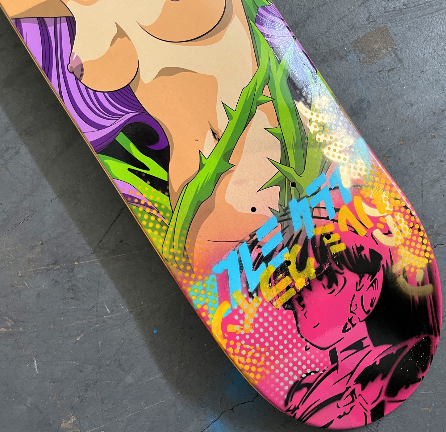 thorn paradise 8.25 X 32.25 PINK/YELLOW MIXED PROCESS SIGNED 1 of 1