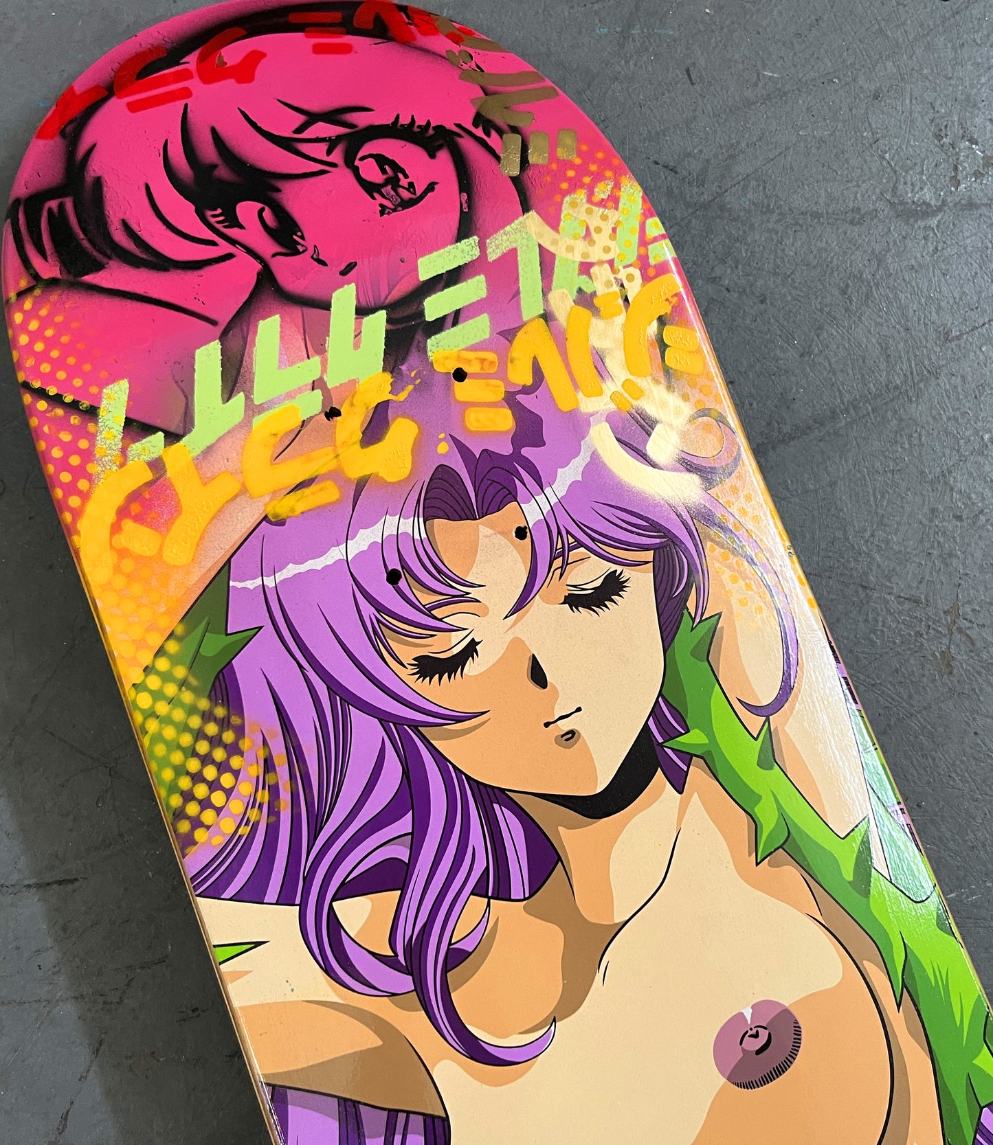 thorn paradise 8.25 X 32.25 PINK/YELLOW MIXED PROCESS SIGNED 1 of 1