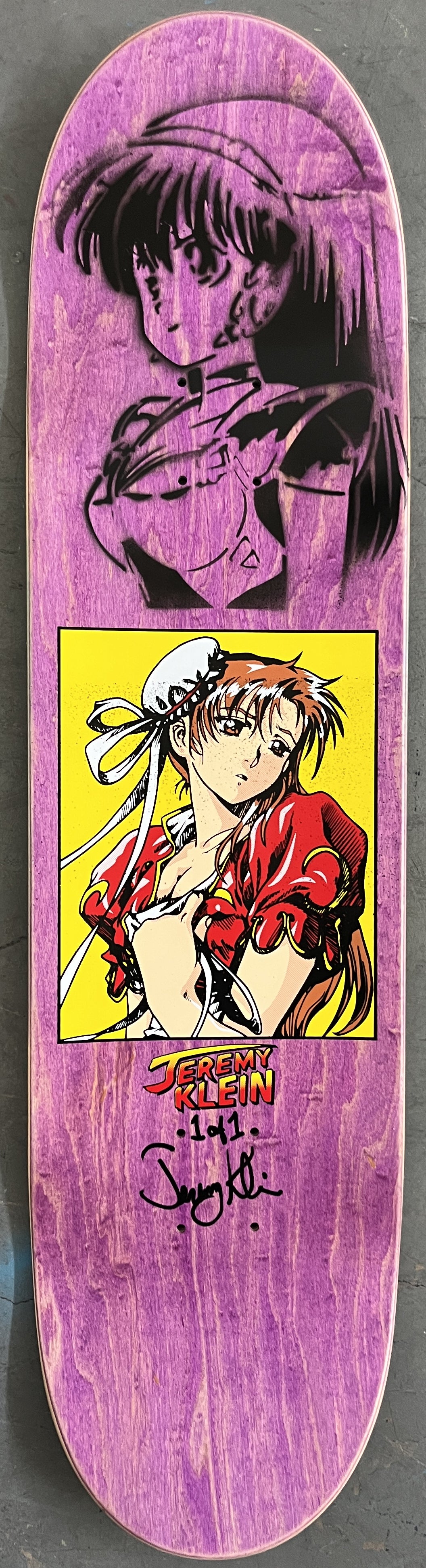 chun li 8.5 X 32.25 ANODIZED MIXED PROCESS 1 OF 1 SIGNED