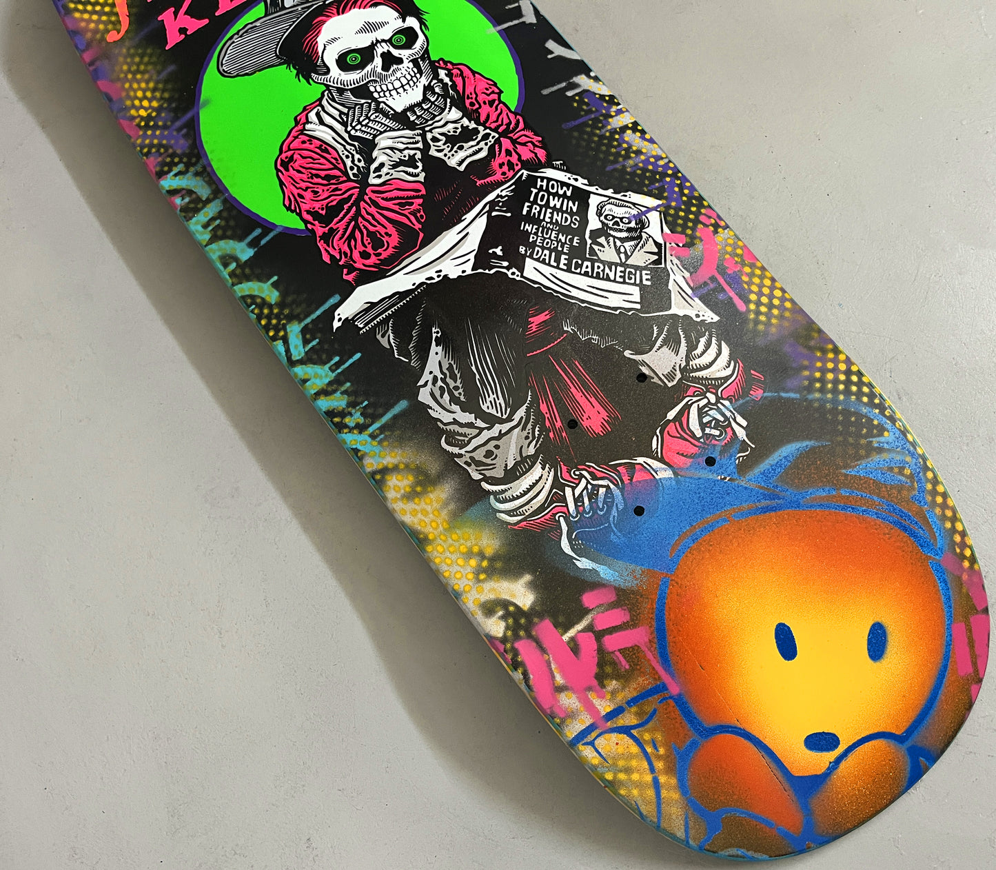 black eye kid skull 9.5 MIXED PROCESS MATTE BLACK SIGNED 1 of 1