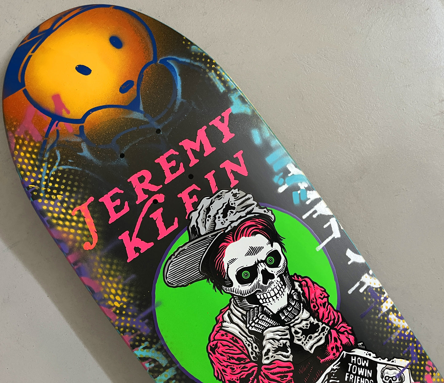 black eye kid skull 9.5 MIXED PROCESS MATTE BLACK SIGNED 1 of 1