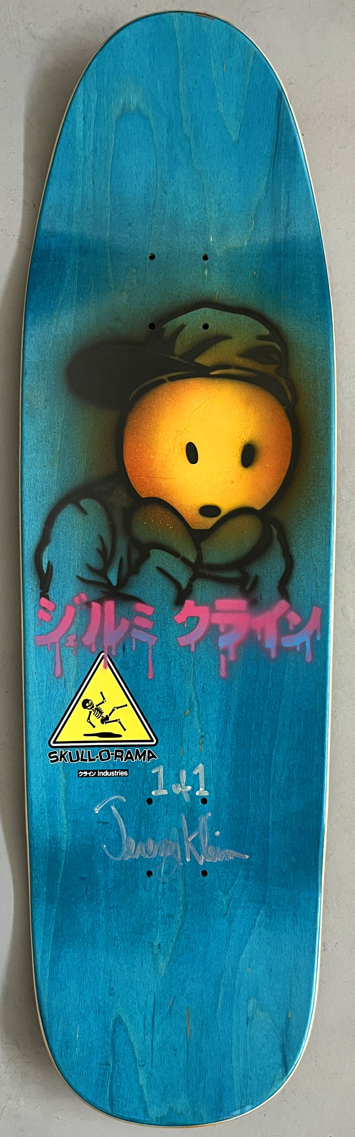black eye kid skull 9.5 MIXED PROCESS MATTE BLACK SIGNED 1 of 1