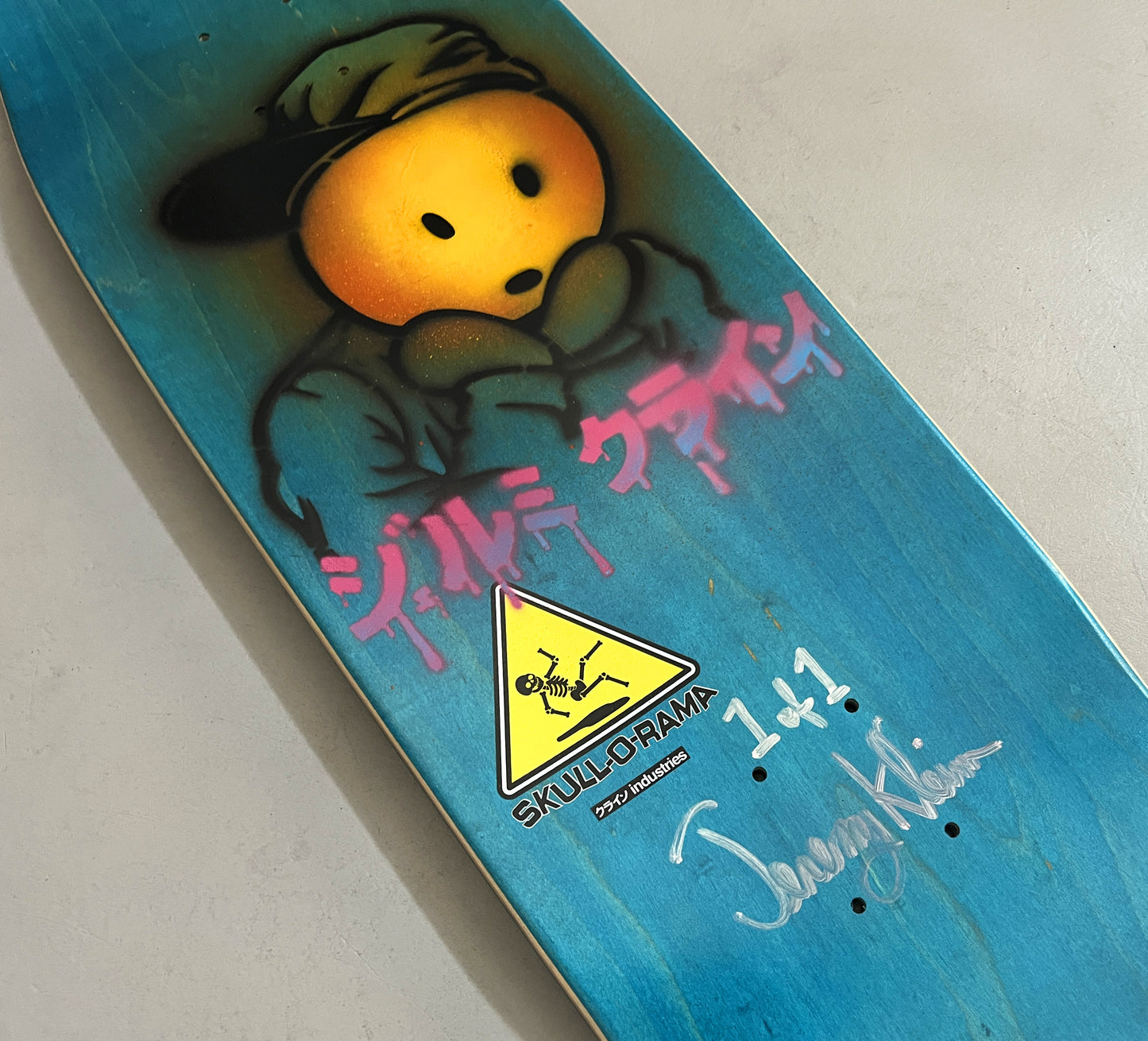 black eye kid skull 9.5 MIXED PROCESS MATTE BLACK SIGNED 1 of 1