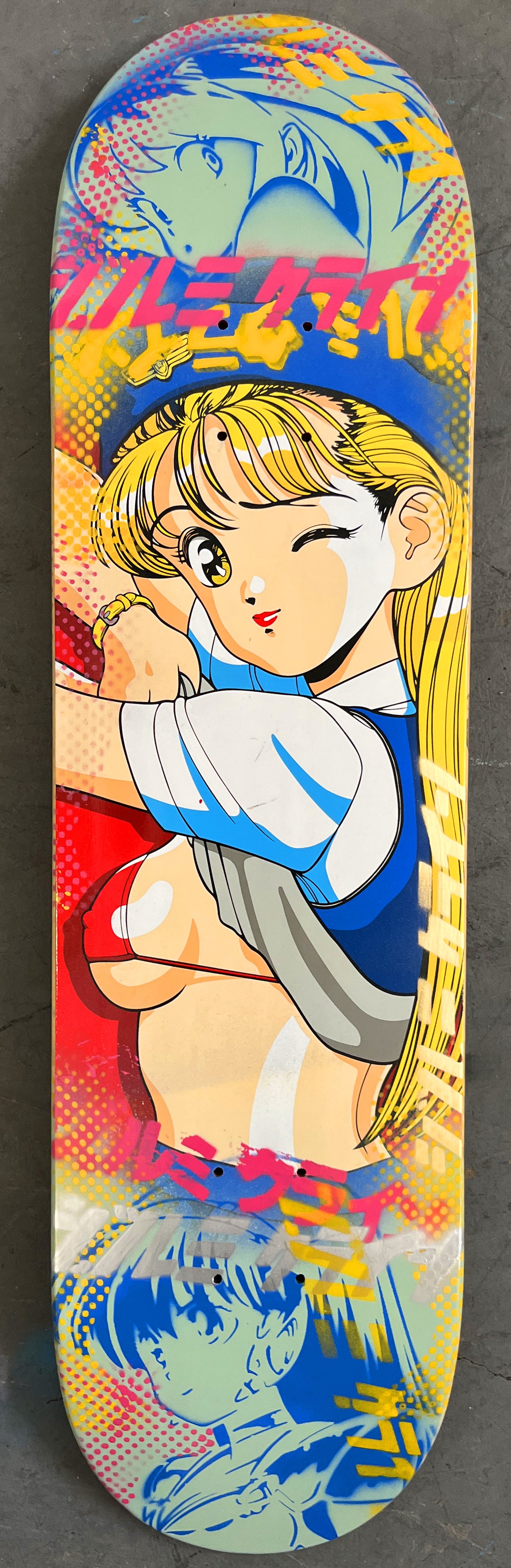 kimiko 8.25 X 32.25 BLUE/MINT GREEN MIXED PROCESS SIGNED 1 of 1