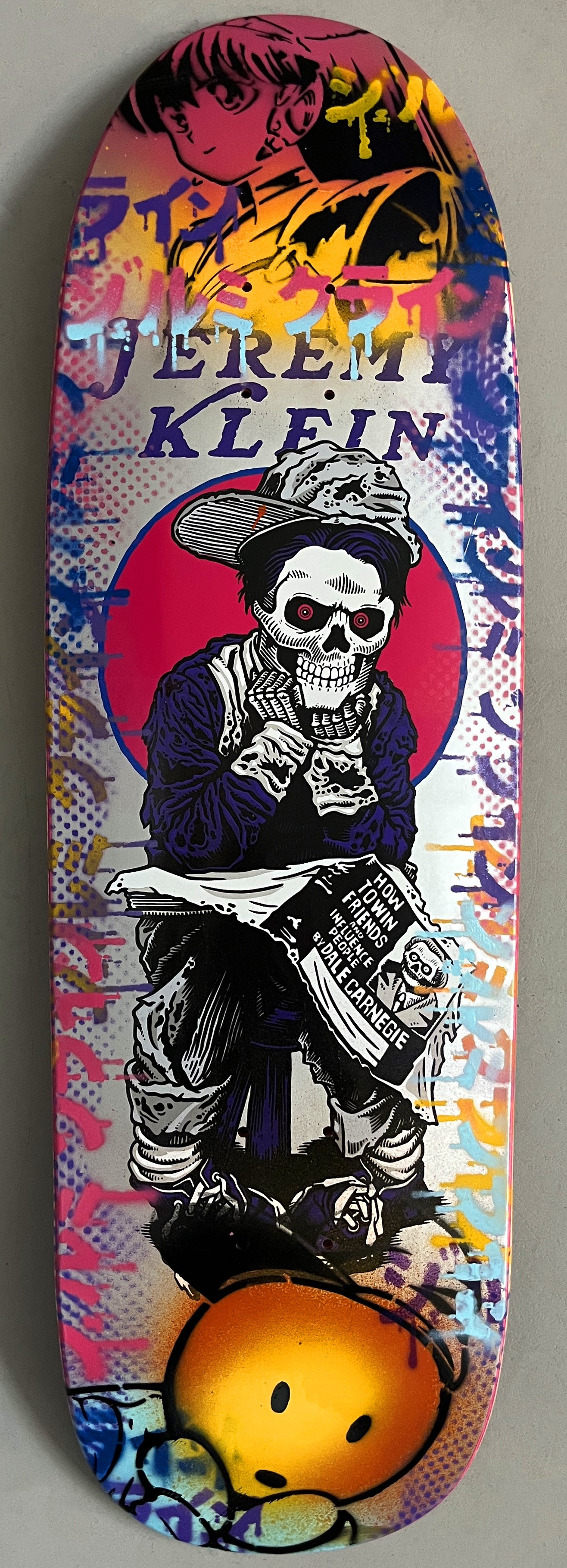 black eye kid skull 9.5 MIXED PROCESS METALLIC SILVER SIGNED 1 of 1
