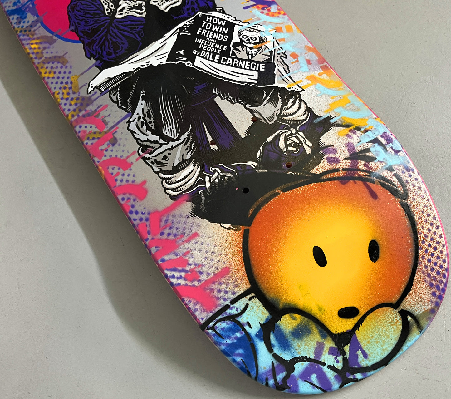 black eye kid skull 9.5 MIXED PROCESS METALLIC SILVER SIGNED 1 of 1
