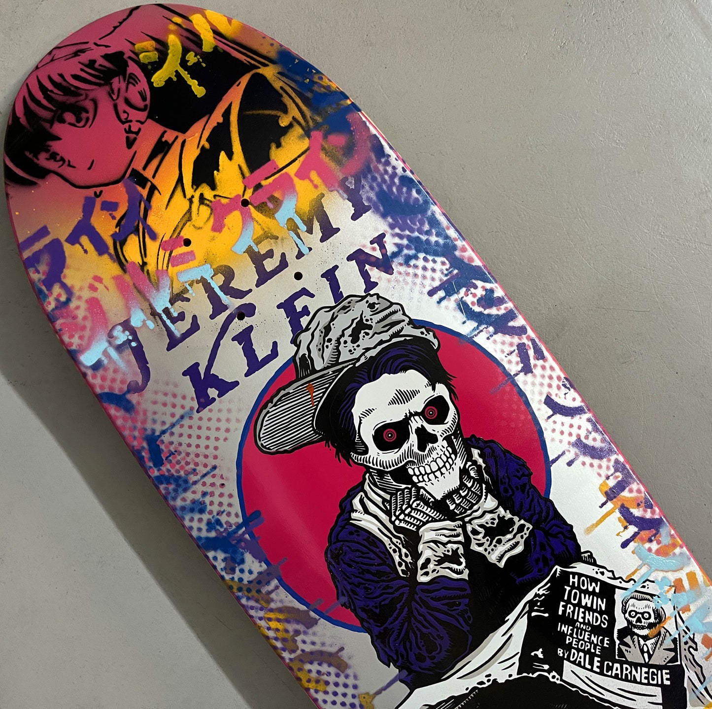 black eye kid skull 9.5 MIXED PROCESS METALLIC SILVER SIGNED 1 of 1