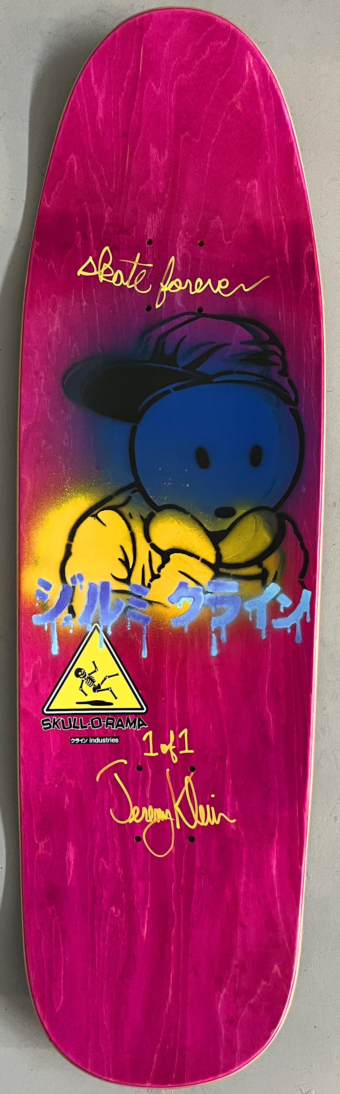 black eye kid skull 9.5 MIXED PROCESS METALLIC SILVER SIGNED 1 of 1