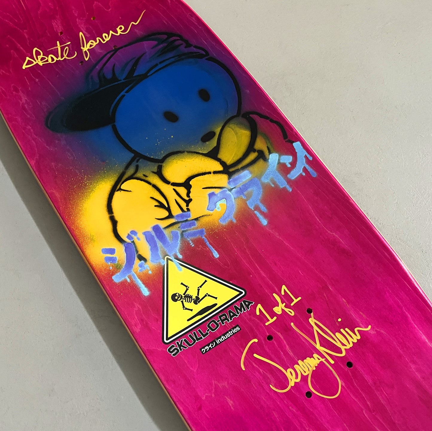 black eye kid skull 9.5 MIXED PROCESS METALLIC SILVER SIGNED 1 of 1
