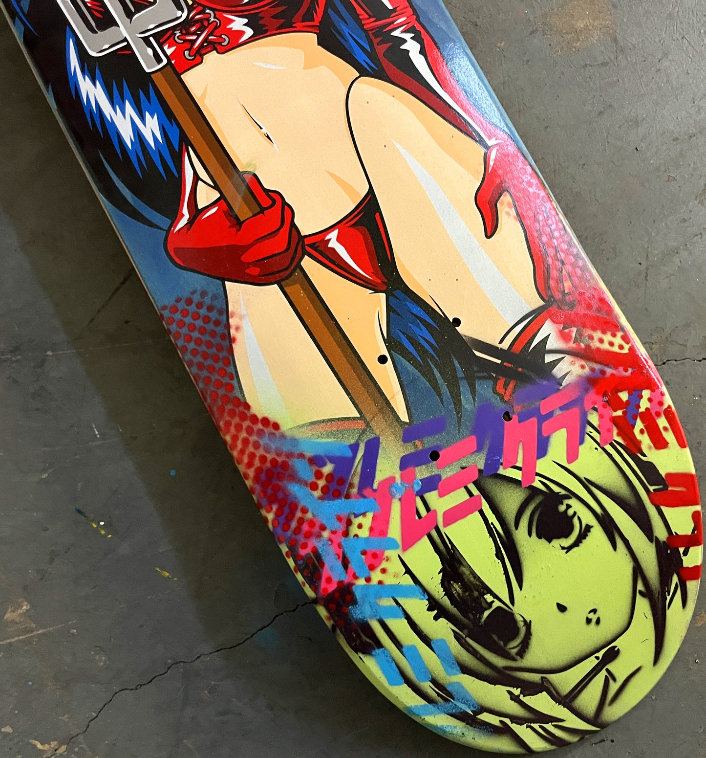 devil girl 8.25 X 32.25 GREEN MIXED PROCESS SIGNED 1 of 1