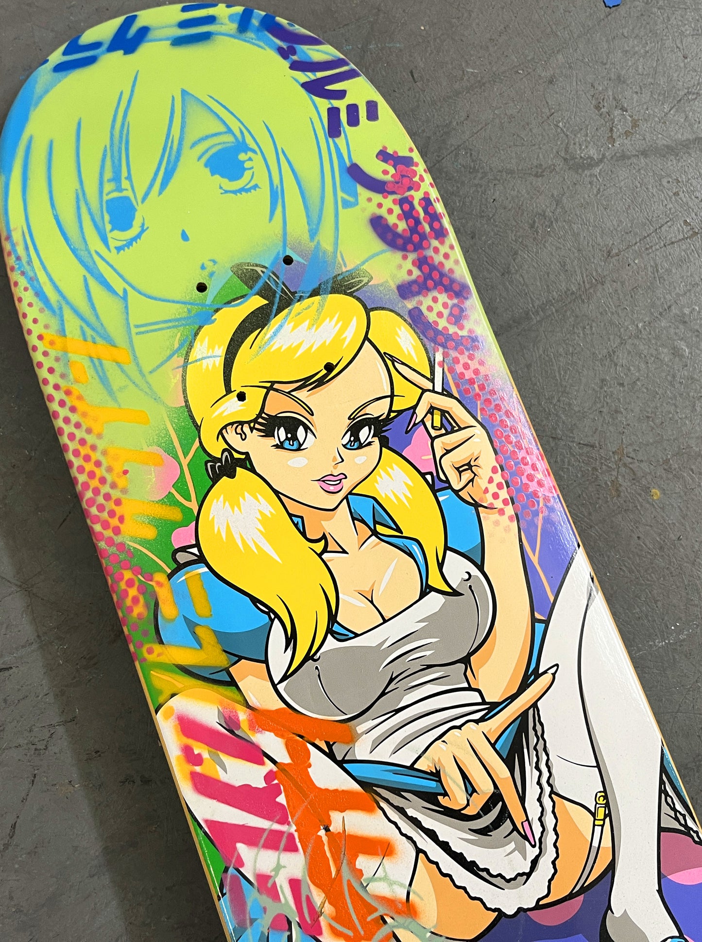 alice 8.0 X 31.75 BLUE/LIGHT GREEN MIXED PROCESS SIGNED 1 of 1