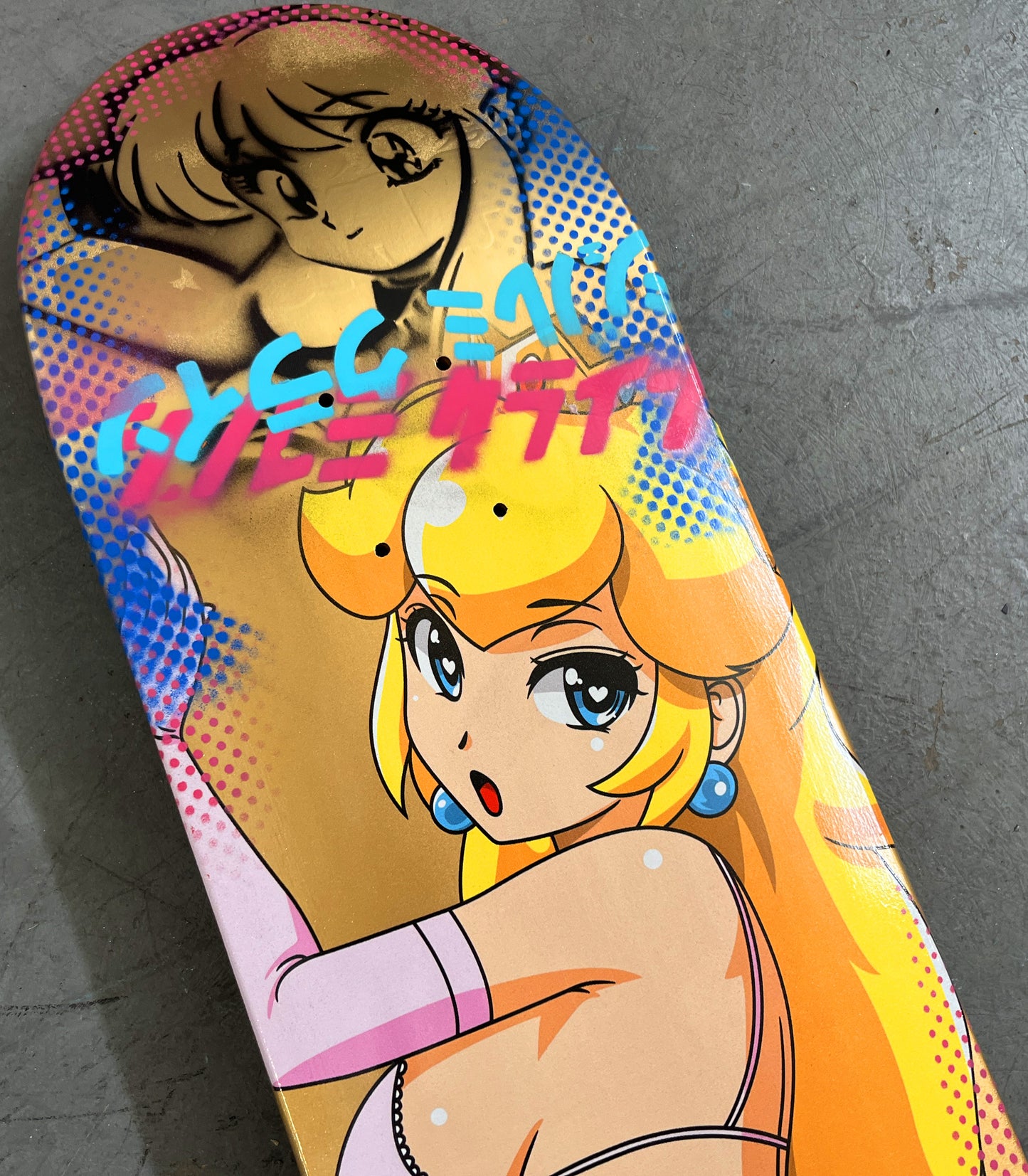 peach 8.5 X 32.25 GOLD MIXED PROCESS 1 OF 1 SIGNED