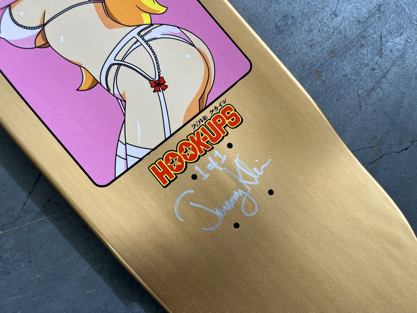 peach 8.5 X 32.25 GOLD MIXED PROCESS 1 OF 1 SIGNED