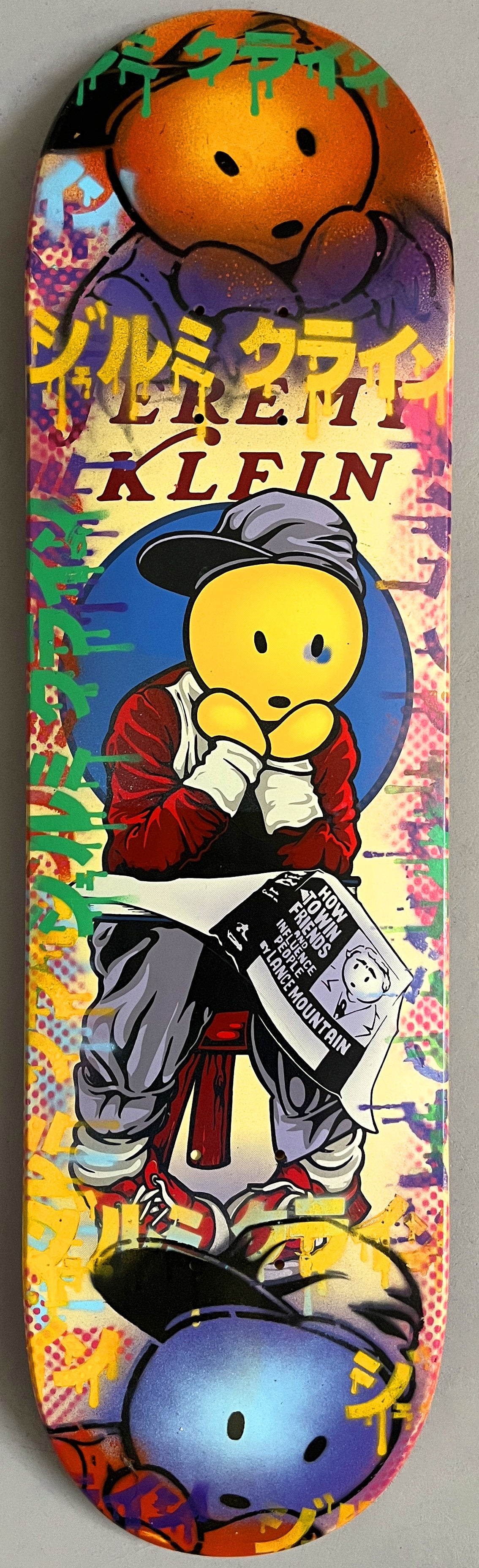 lance mountain black eye kid 8.5 MIXED PROCESS BLUE/YELLOW SIGNED 1 of 1