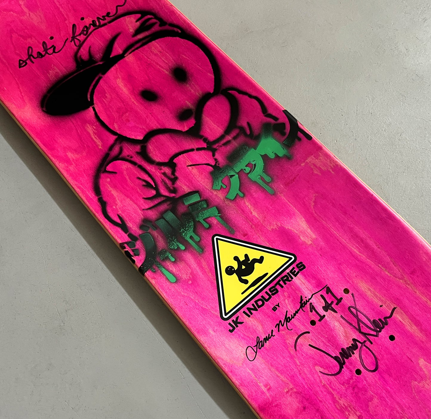lance mountain black eye kid 8.5 MIXED PROCESS BLUE/YELLOW SIGNED 1 of 1