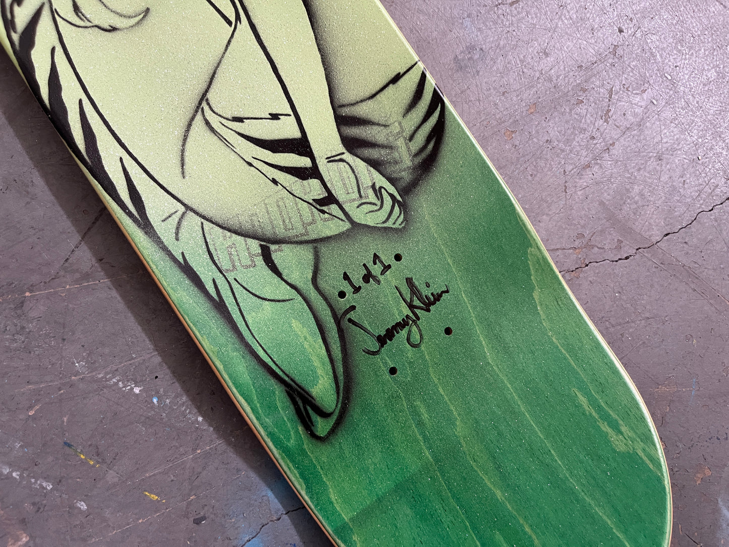 evil fever 8.0 X 31.75 YELLOW/GRADIENT MIXED PROCESS SIGNED 1 of 1