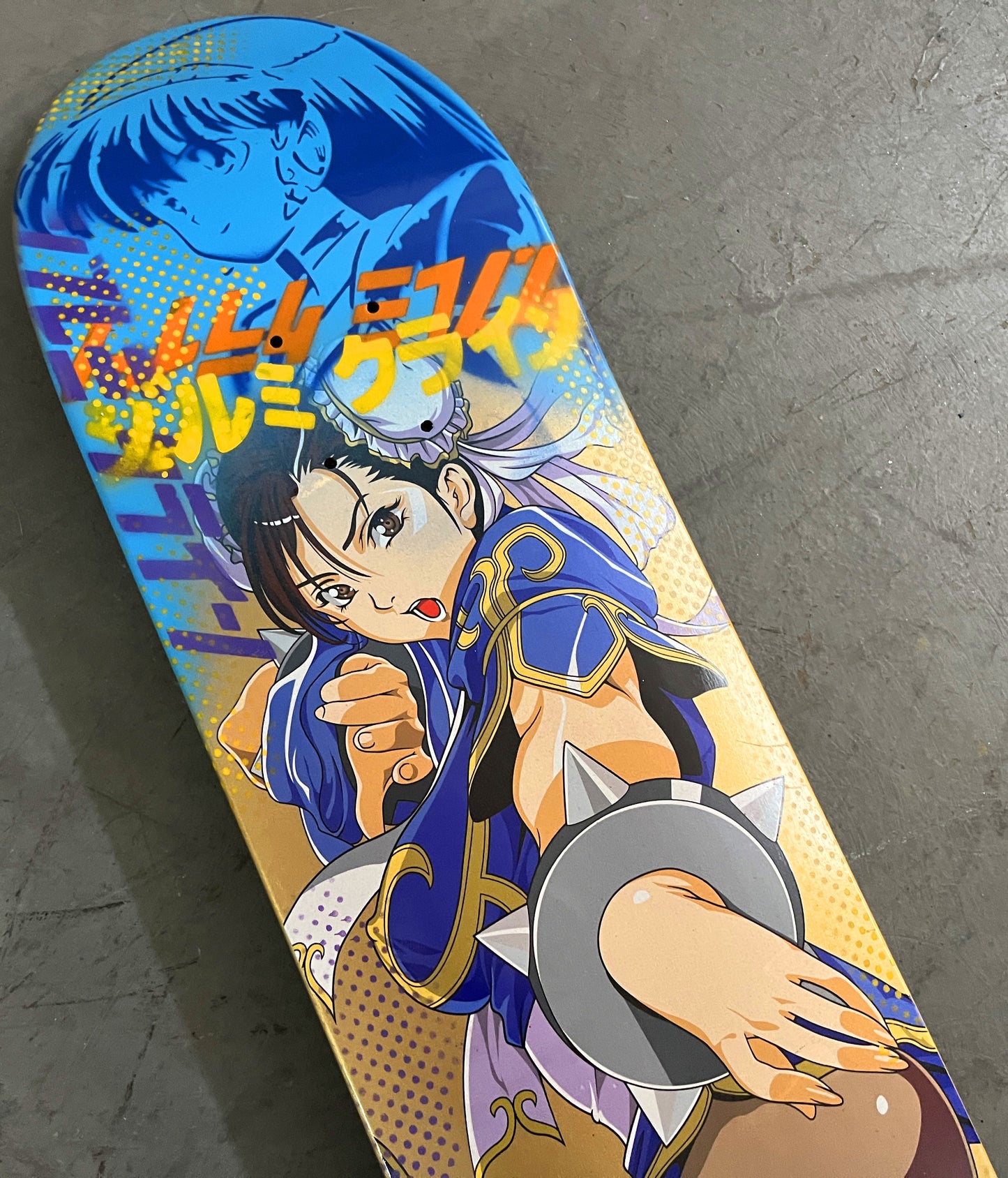 chun li 8.25 X 32.25 BLUE/LIGHT BLUE MIXED PROCESS SIGNED 1 of 1