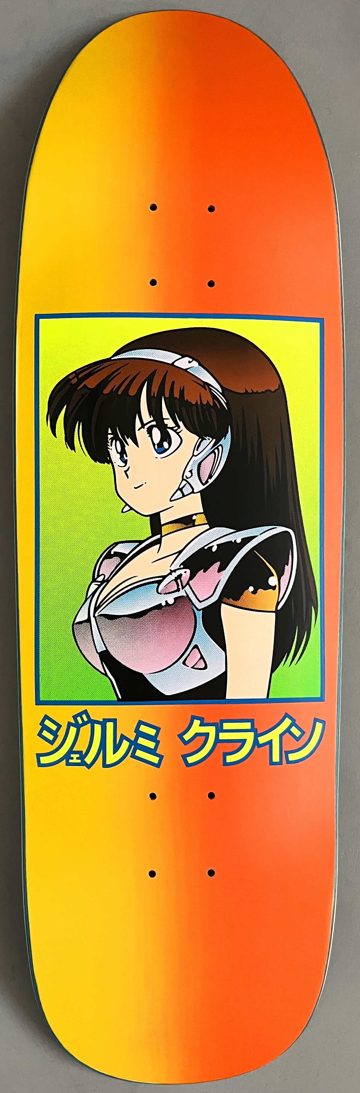 SIGNED dream girl board ORANGE/YELLOW FOUNTAIN BLEND original size 9.5 X 31.75