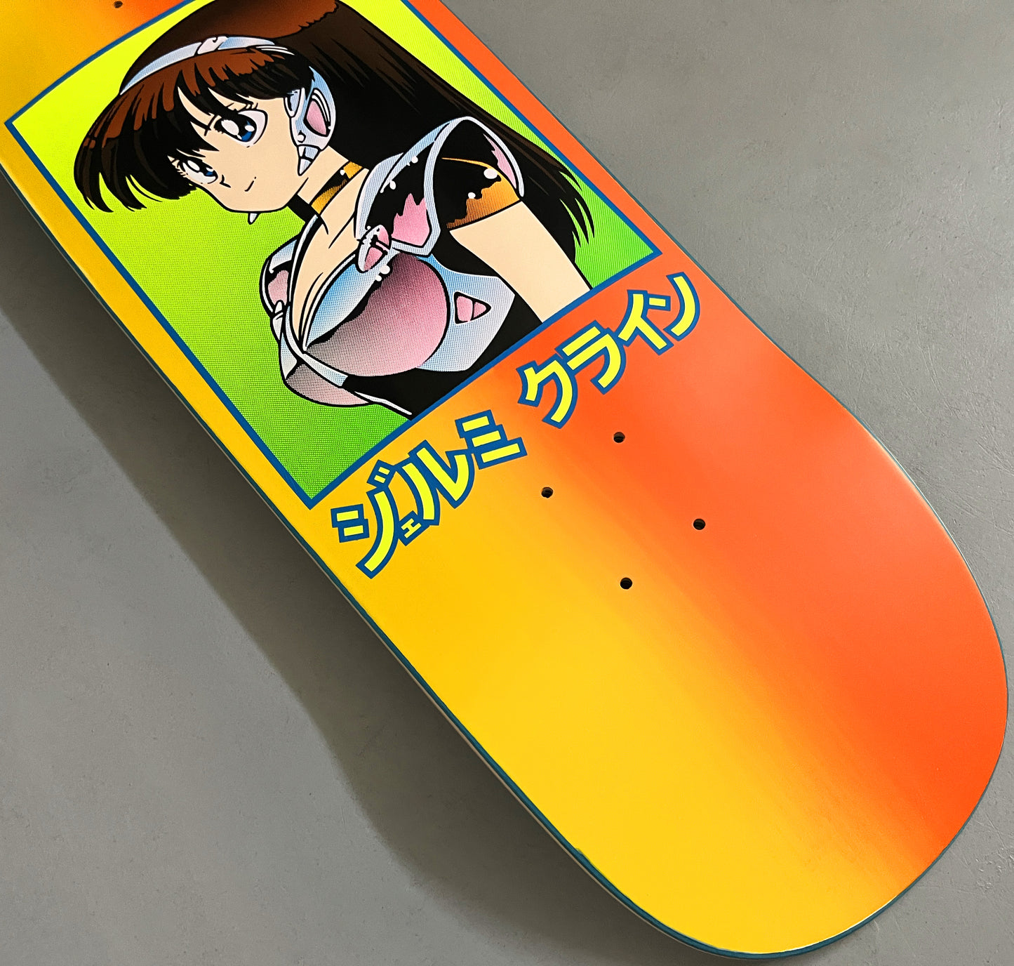 SIGNED dream girl board ORANGE/YELLOW FOUNTAIN BLEND original size 9.5 X 31.75