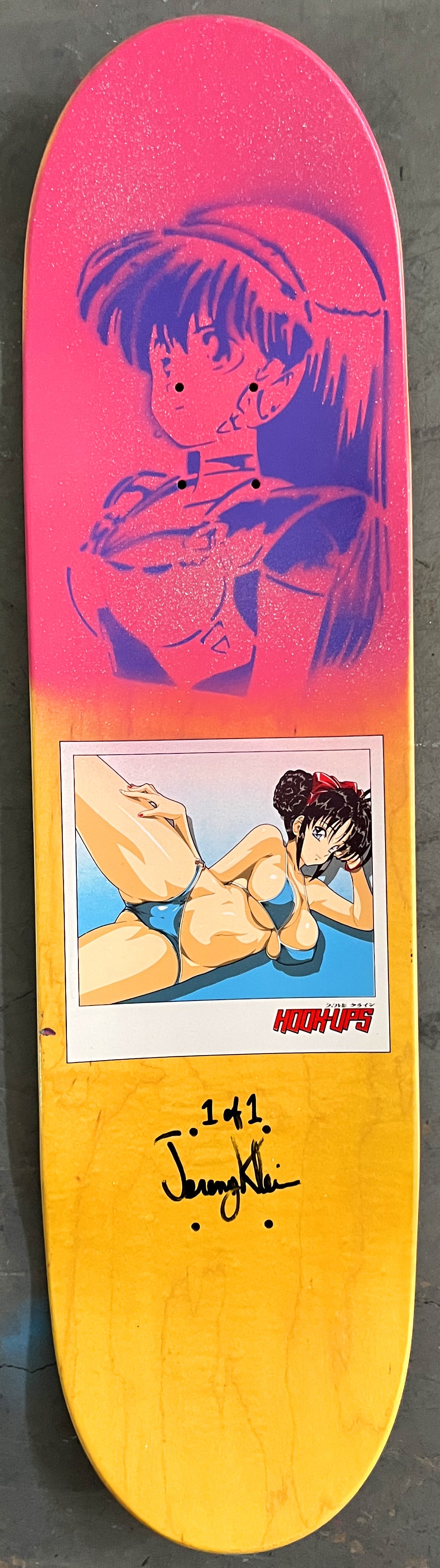 workout 8.5 X 32.25 YELLOW/RED MIXED PROCESS SIGNED 1 of 1