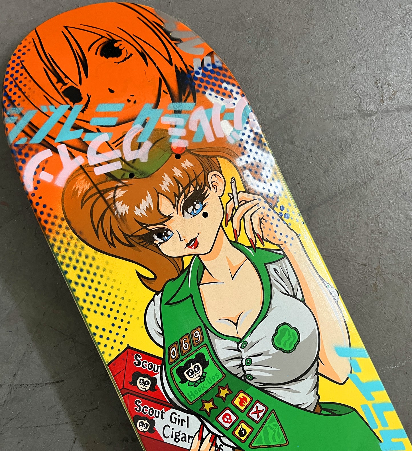 scout girl 7.88 X 31.75 YELLOW/ORANGE MIXED PROCESS SIGNED 1 of 1