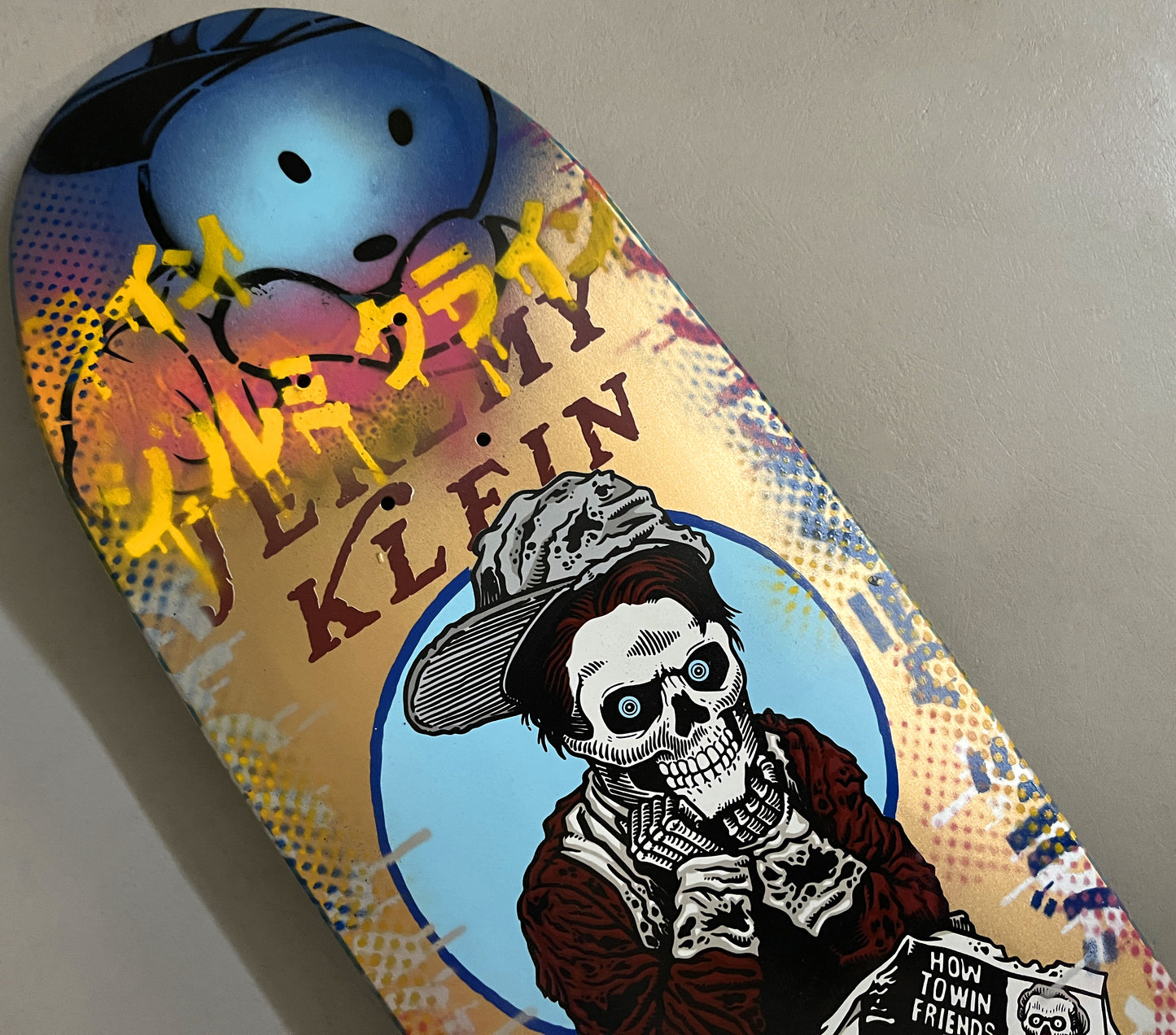 black eye kid skull 9.5 MIXED PROCESS METALLIC GOLD SIGNED 1 of 1