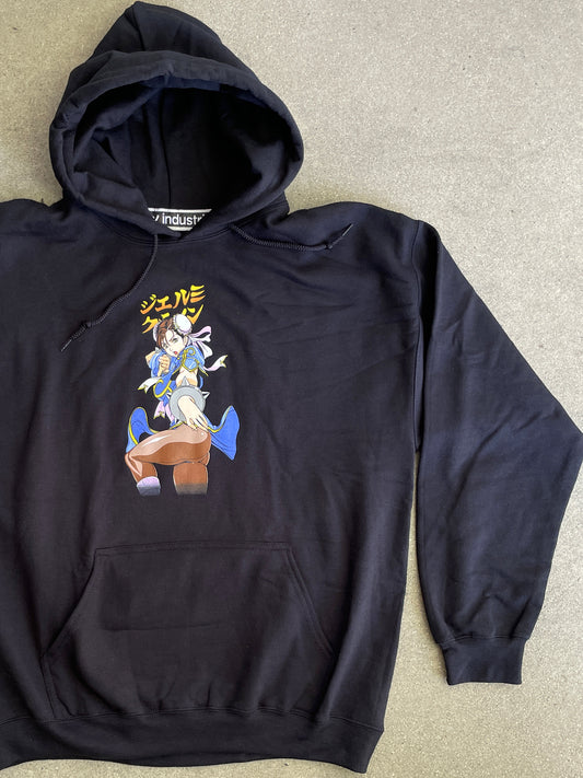 Chun li 2 hooded sweatshirt - BLACK