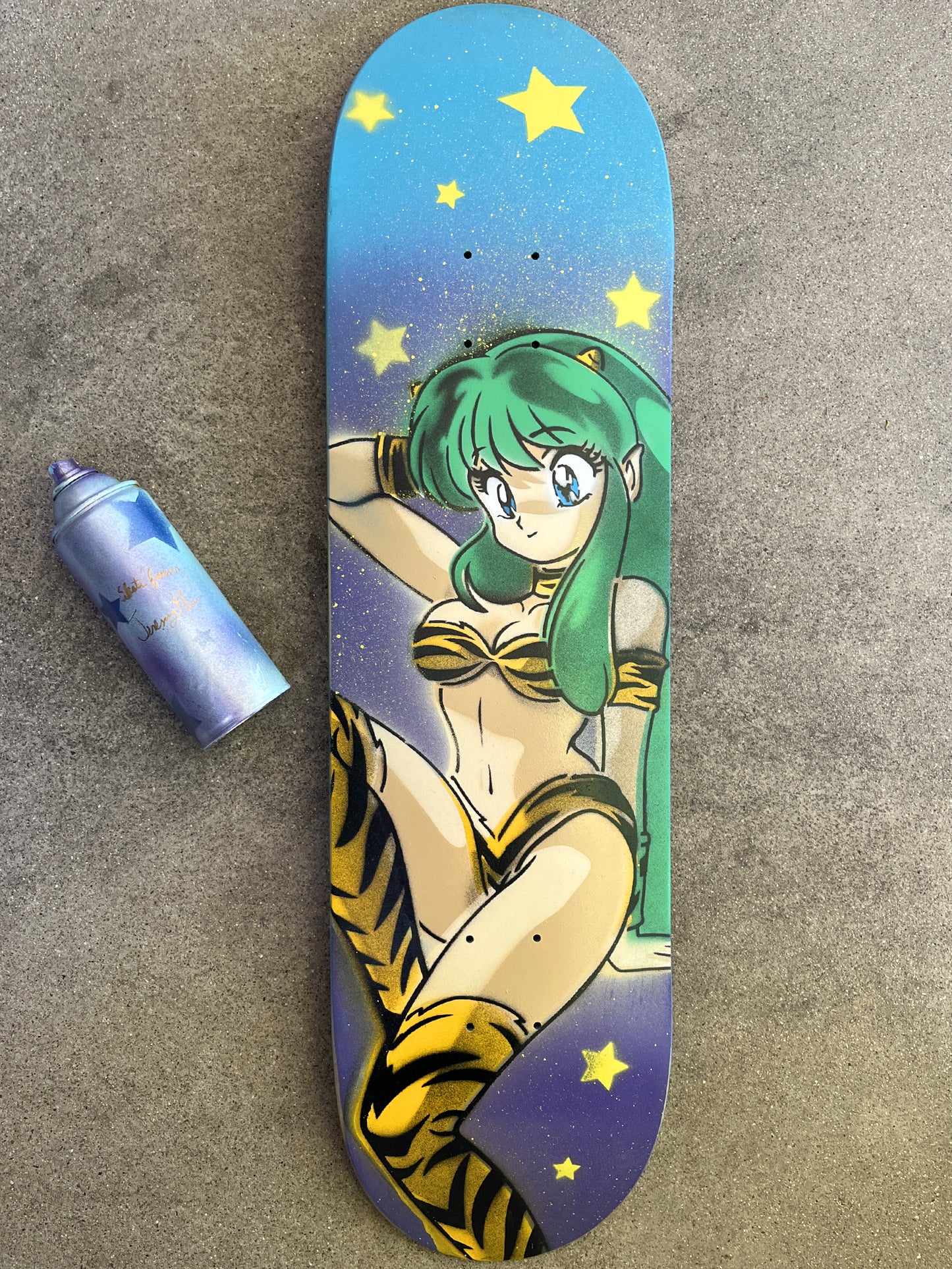 HAND PAINTED lum limited edition board with spray can