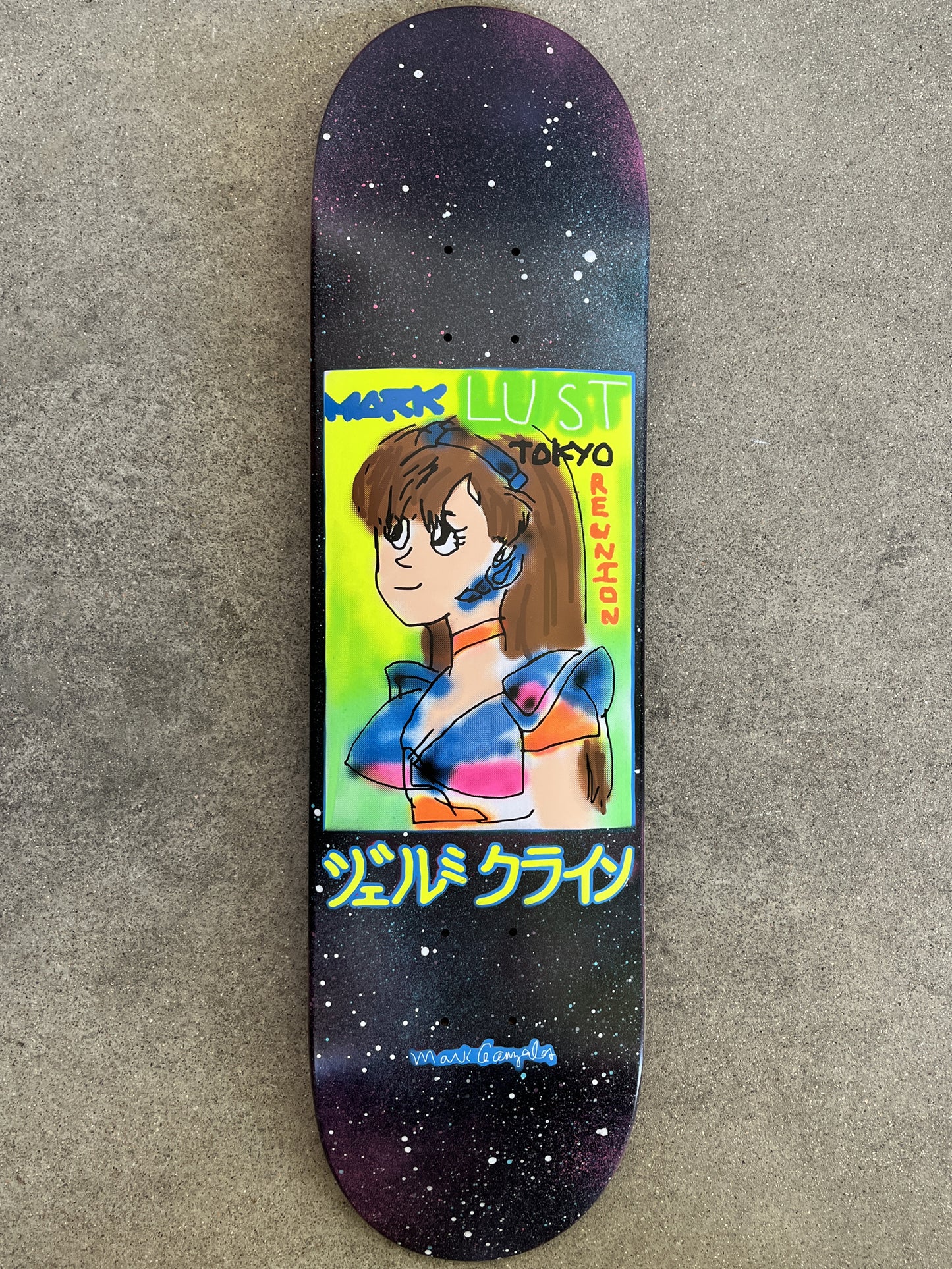 gonz dream girl GALAXY SIGNED 8.25 HAND PAINTED BACKGROUND