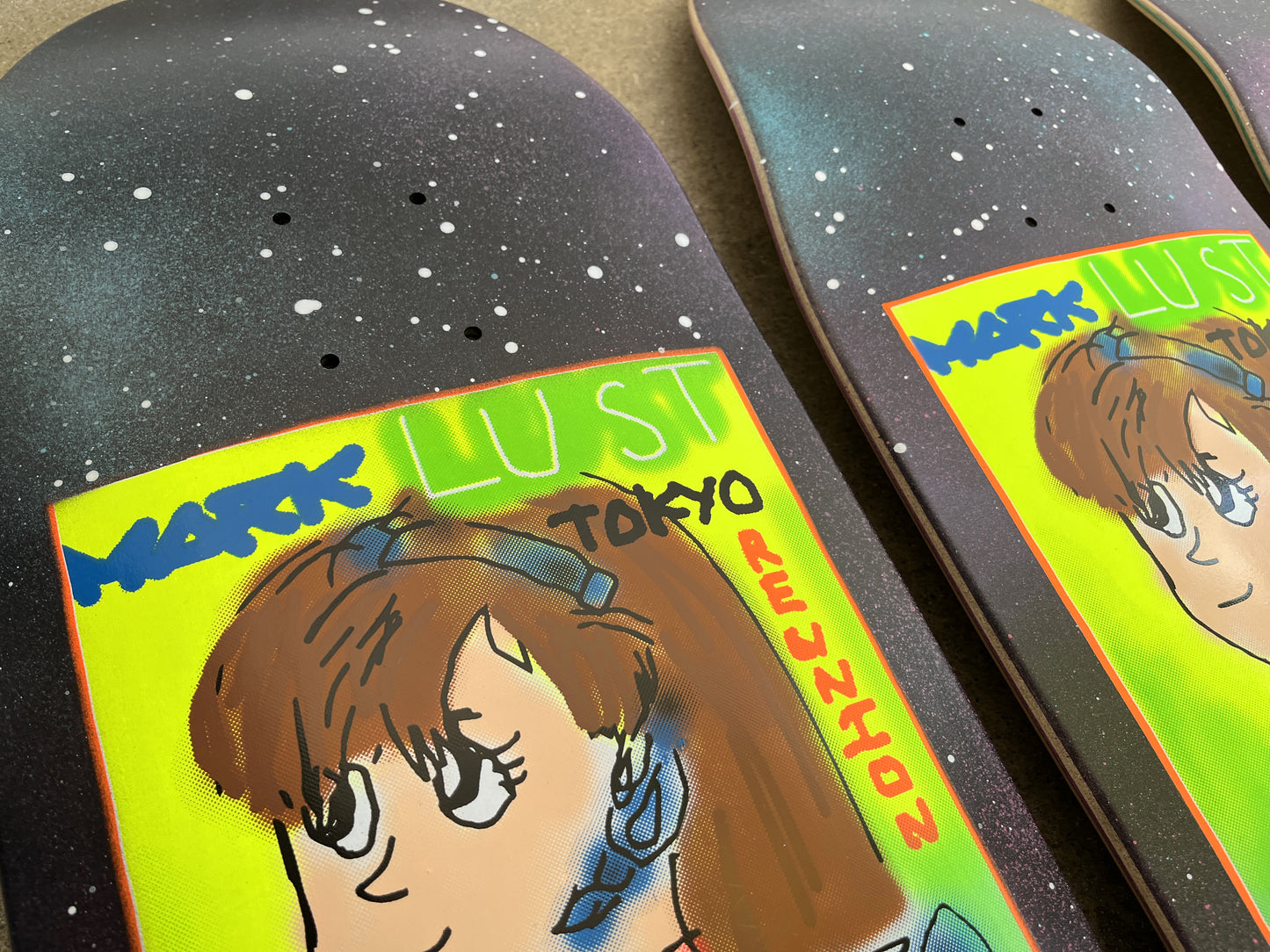 gonz dream girl GALAXY SIGNED original size 9.5 X 31.75 HAND PAINTED BACKGROUND