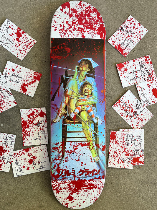 nurse 8.25 X 32.25 HAND PAINTED BLOOD W/ POSTCARD ONLY 45 MADE