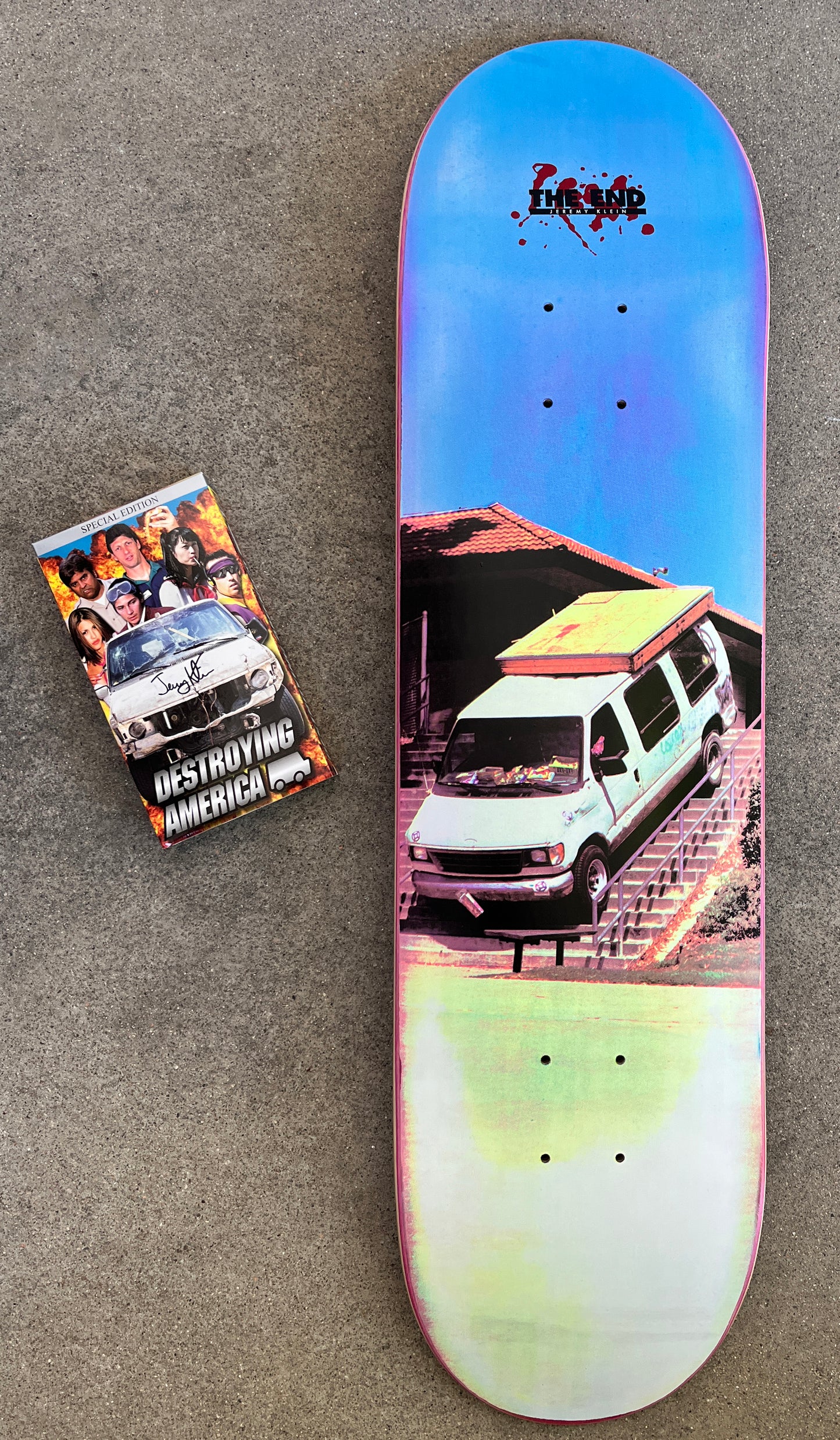 el toro HAND SCREENED skateboard SIGNED W/ DESTROYING AMERICA VHS