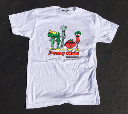 jeremy klein silk screened vegetables t-shirt white