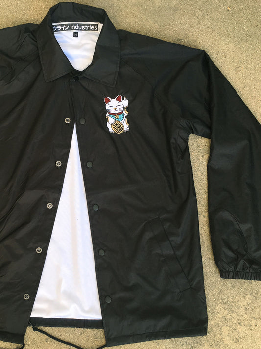 kawaii unlucky cat jacket - BLACK