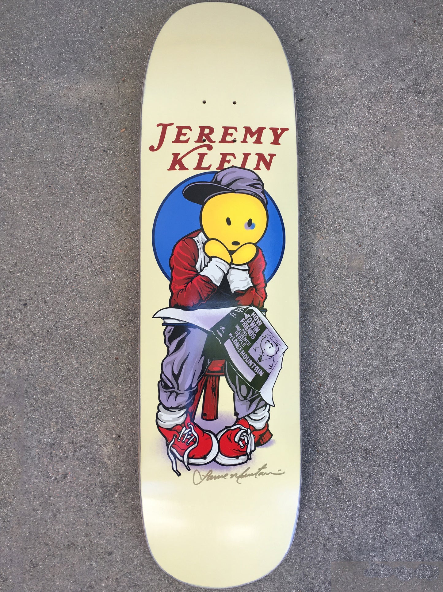 SIGNED BY LANCE jeremy klein hand screened black eye kid board by