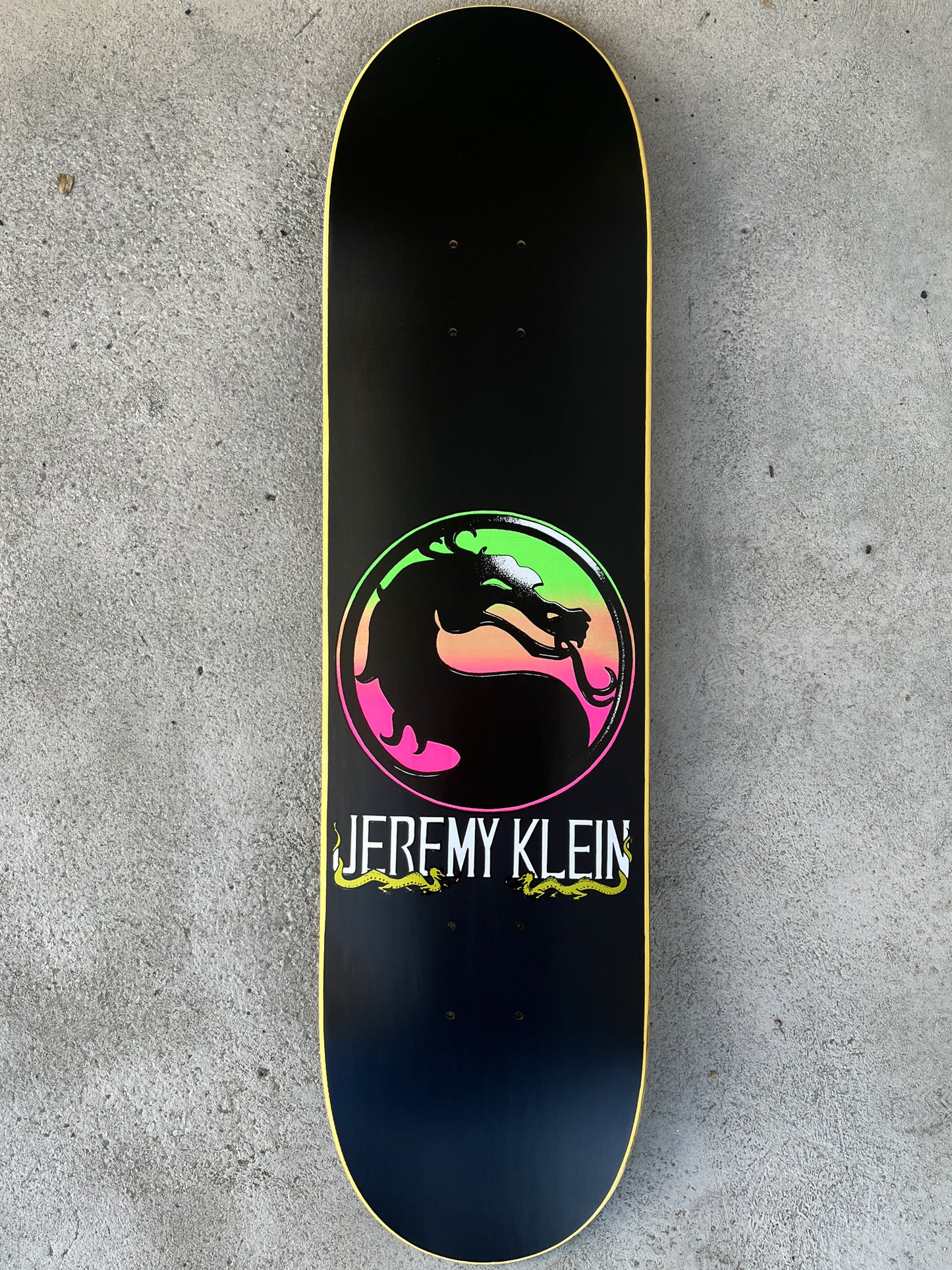 SIGNED jeremy klein dragon 8.0 X 31.75 HAND SCREENED PINK/GREEN ONLY 2 MADE