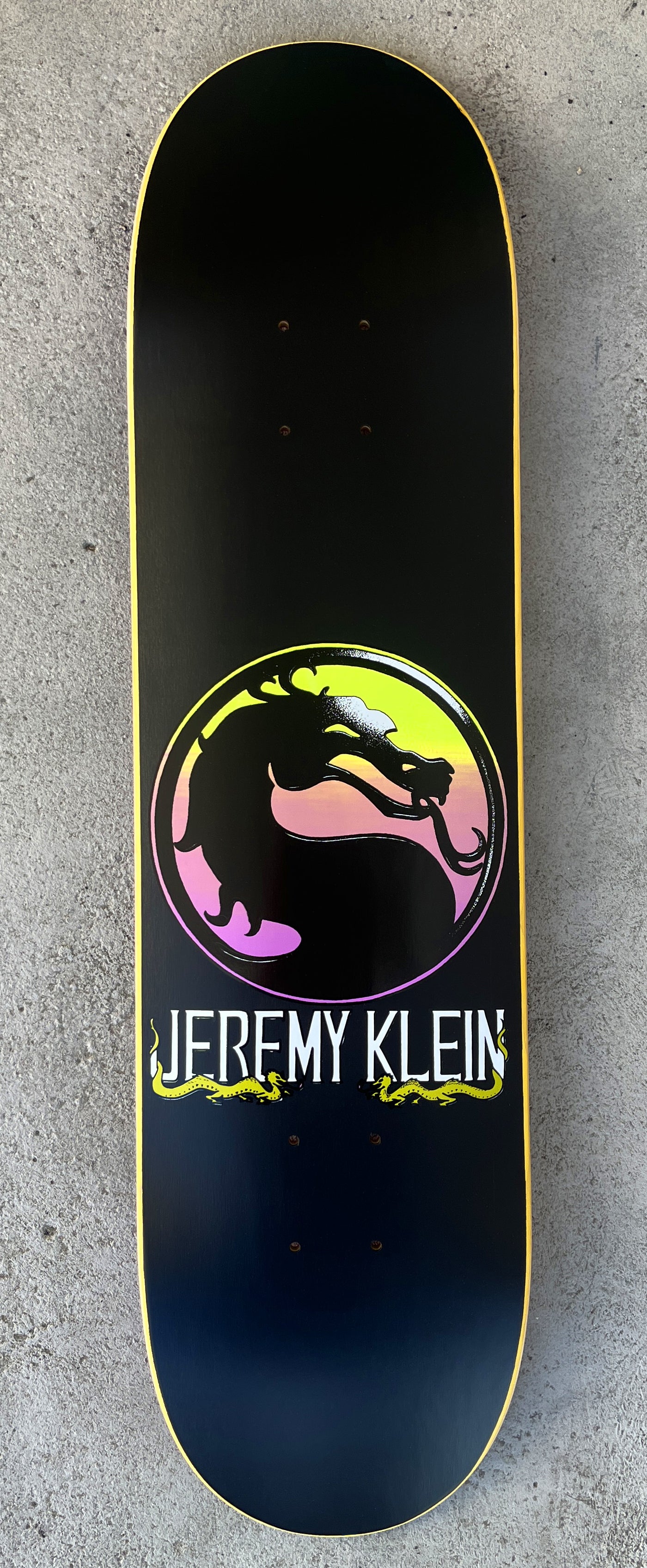 SIGNED jeremy klein dragon 8.0 X 31.75 HAND SCREENED YELLOW/PURPLE ONLY 2 MADE