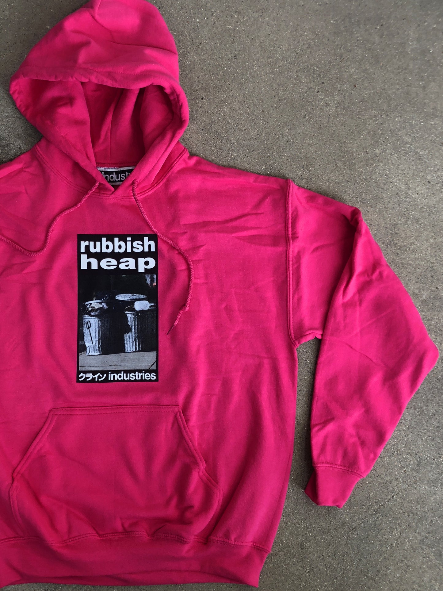 rubbish heap hooded sweatshirt - PINK/HELOCONIA w/ free sticker pack