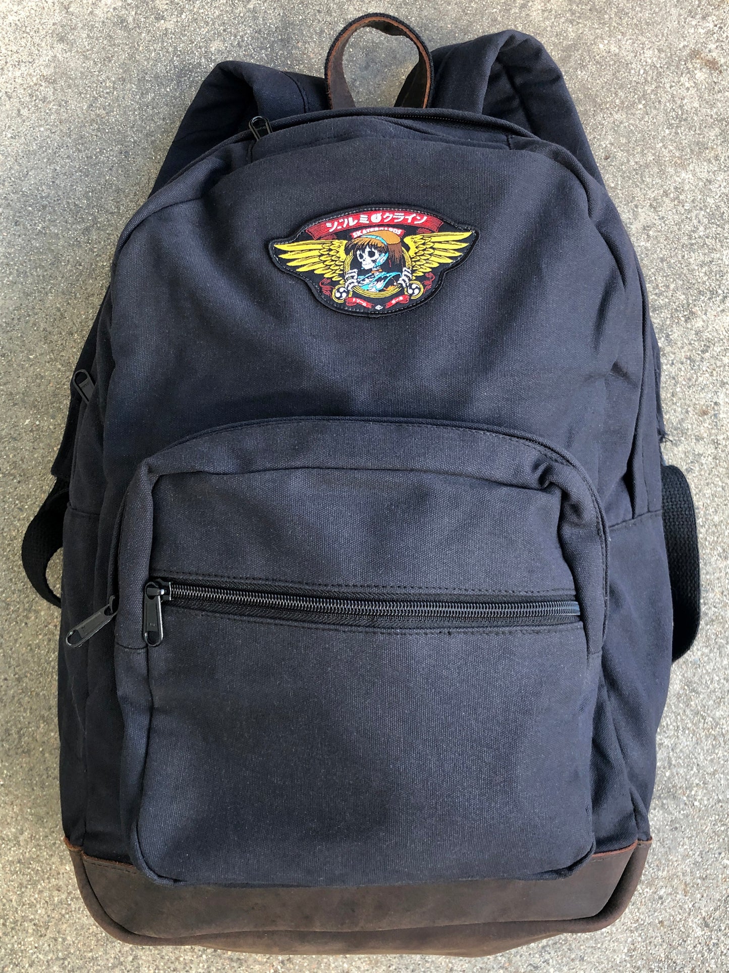 dream wings canvas backpack - BLACK