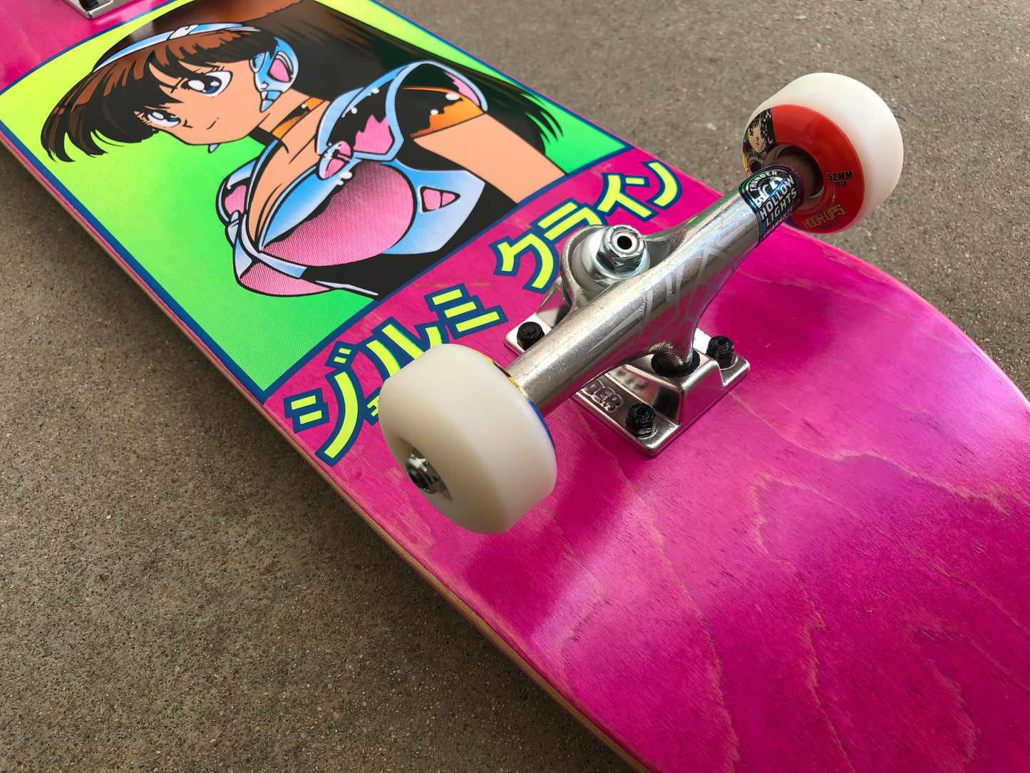 8.5 X 32.25 dream girl hand screened premium complete skateboard - PINK STAIN