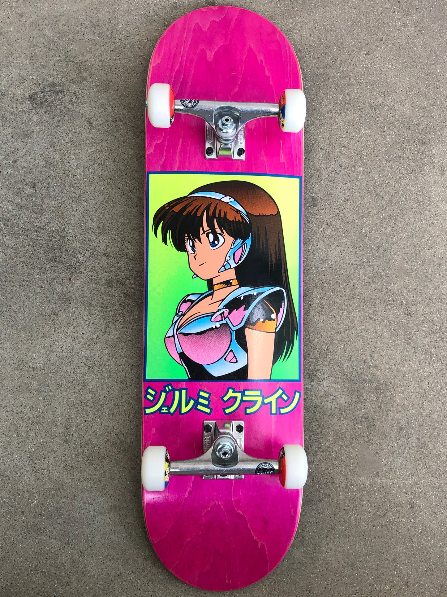 8.5 X 32.25 dream girl hand screened premium complete skateboard - PINK STAIN