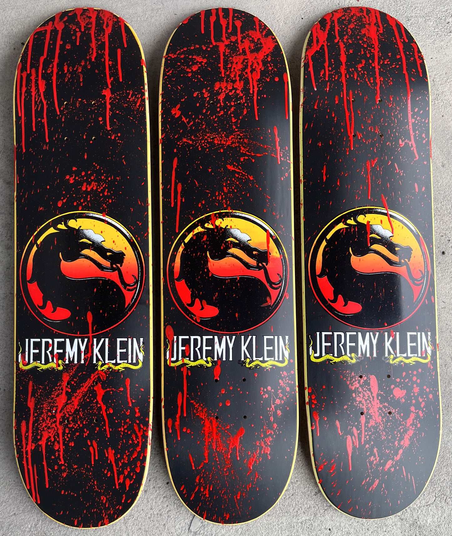 SIGNED klein dragon 8.0 X 31.75 HAND SCREENED FATALITY MATTE BLACK