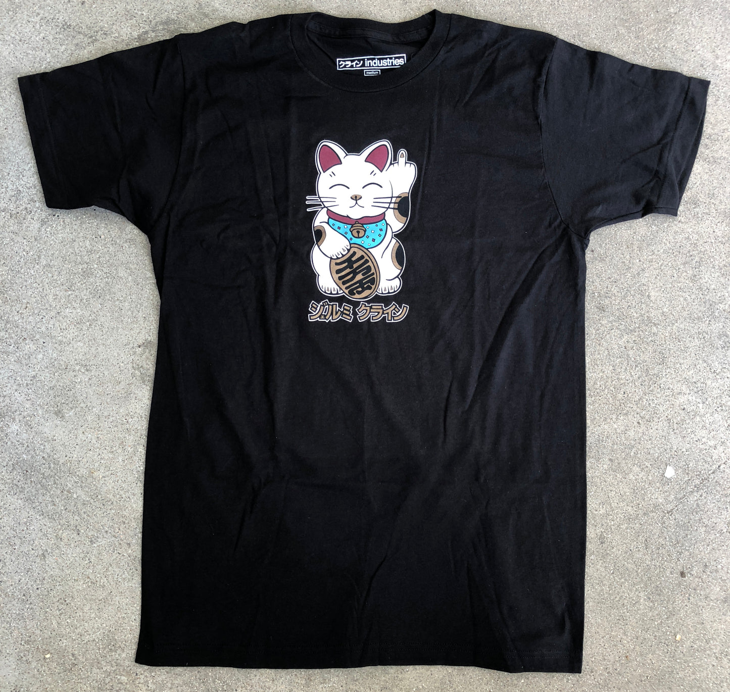 kawaii unlucky cat t-shirt BLACK